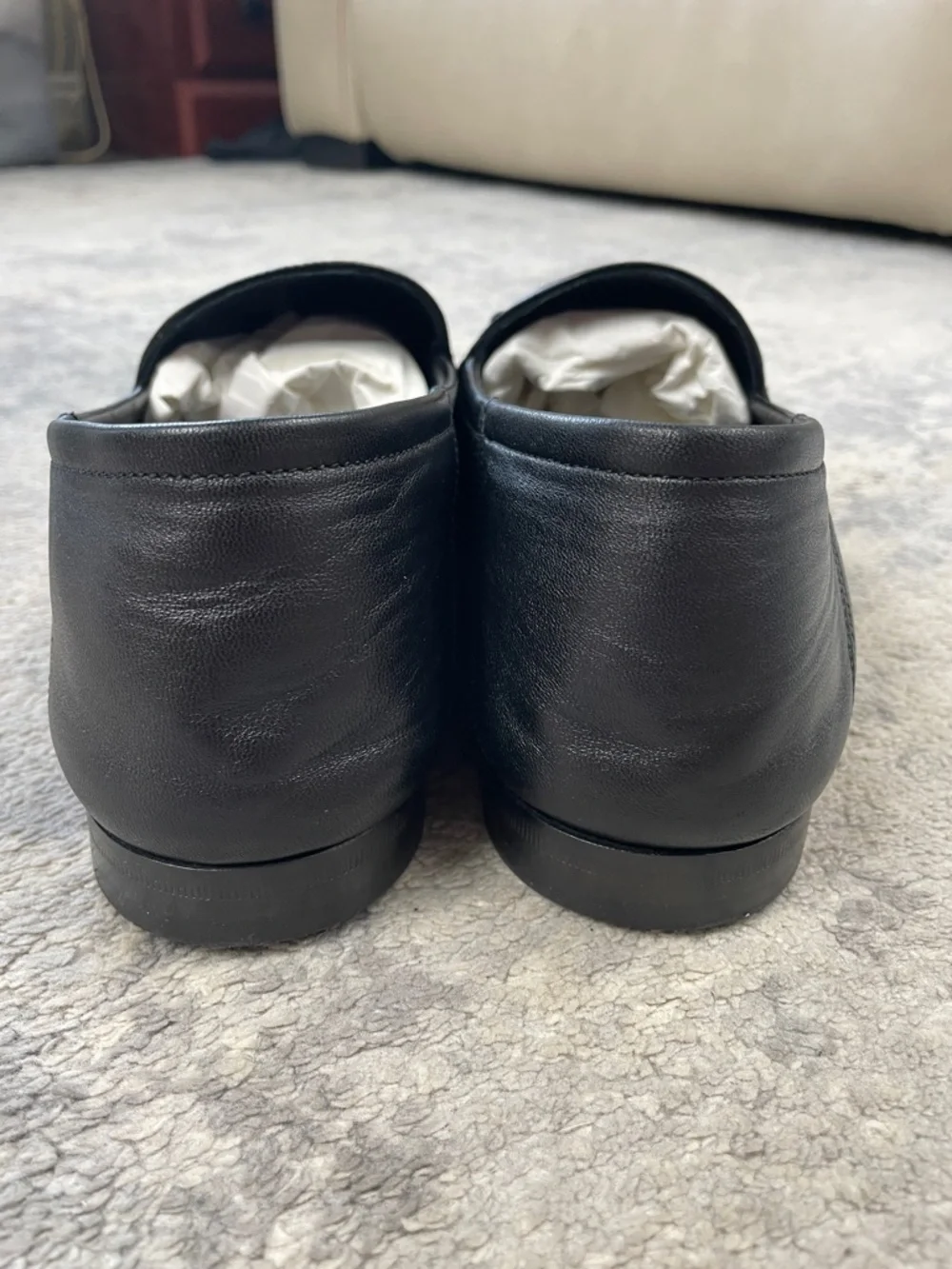 Gucci Black Leather Agnello Plonge Skull Wings Brixton Horsebit Loafers 11.5